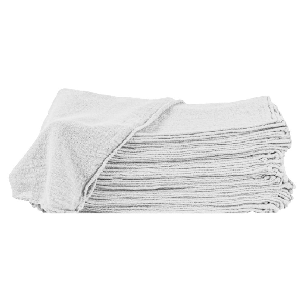 Cotton Shop Rags in 12 x 14-Inch Size, Red, White or Navy Blue with 50 to 500-Piece Pack Options
