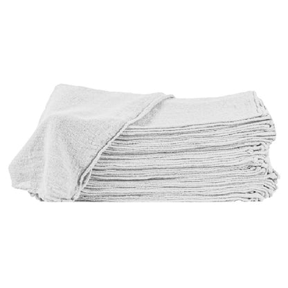 Cotton Shop Rags in 12 x 14-Inch Size, Red, White or Navy Blue with 50 to 500-Piece Pack Options