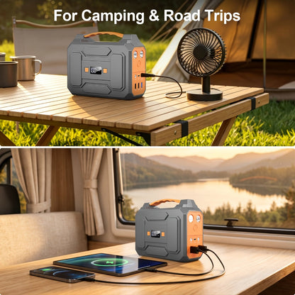 Portable Power Station 256Wh 300W Compact Unit with AC, DC, USB Outputs and Multi-Mode LED Light