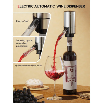 Electric Wine Opener Gift Set Rechargeable, 5-Piece Wine Accessory Kit with Aerator, Vacuum Stoppers, Foil Cutter & Bottle Opener, Stainless Steel, Perfect for Home Bar, Dinner Parties & Gifting