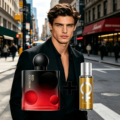 Men's Cologne Spray 3.4oz EDT Limited Edition Black & Red Temptation Fresh Woody Aromatic Fragrance Gift for Him