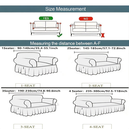 Sofa Cover Seersucker Stretch Slipcover with Elastic Band Closure for 1 to 4-Seater Sofas in Eight Colors