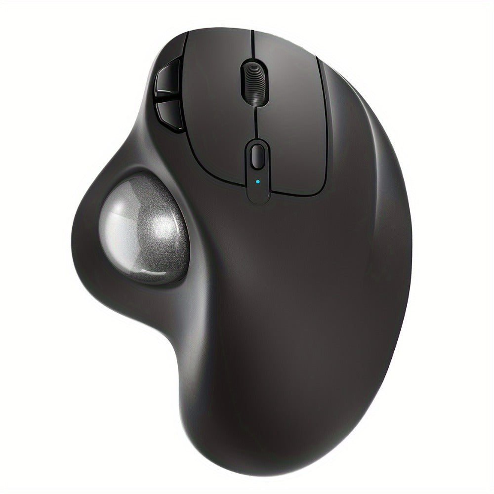 Wireless Trackball Mouse Rechargeable Ergonomic Thumb Control 3 Device Connection 2.4G USB Receiver Bluetooth 4 DPI Settings Precise Smooth Tracking Compatible with PC Laptop Mac Windows