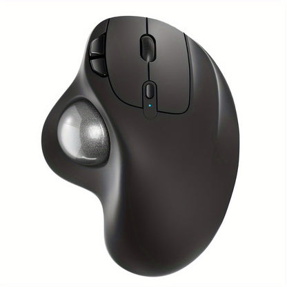 Wireless Trackball Mouse Rechargeable Ergonomic Thumb Control 3 Device Connection 2.4G USB Receiver Bluetooth 4 DPI Settings Precise Smooth Tracking Compatible with PC Laptop Mac Windows
