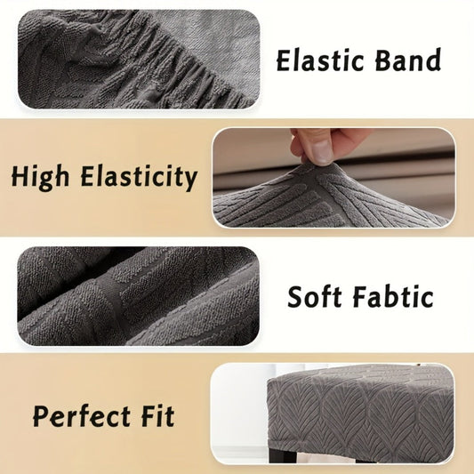 Dining Chair Covers 6pcs Waterproof - Stretch Polyester Spandex Elastic Slipcovers with Little Leaf Pattern, Machine Washable Pet-Friendly Chair Protectors for Home Restaurant