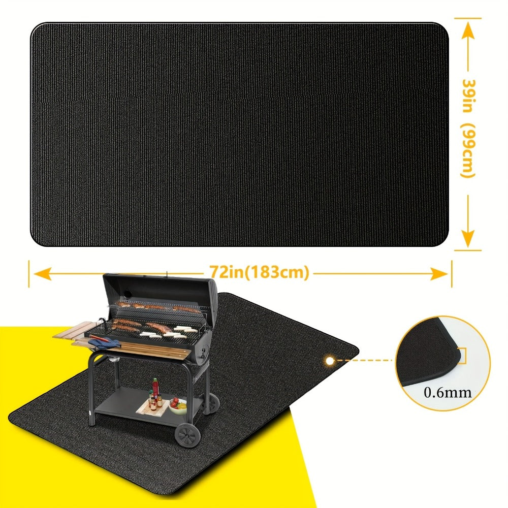 Grill Mat Fire Resistant BBQ Pad, Oversized Under Grill Mat 2000°F Heat Resistant, Oil-Resistant Deck Protector for Outdoor Grilling