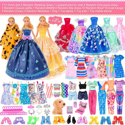 11.5-Inch Fashion Doll with Assorted Dresses, Shoes, Handbags, Jewelry and Random Coat Accessories