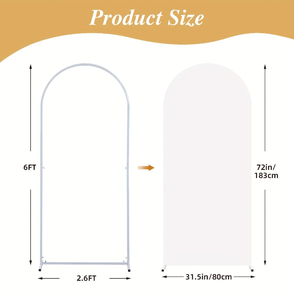 Two-Piece Fitted Arch Photography Backdrop Cover Set for 6-Foot and 6.6-Foot Compatible Frames
