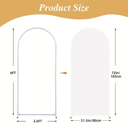 Two-Piece Fitted Arch Photography Backdrop Cover Set for 6-Foot and 6.6-Foot Compatible Frames