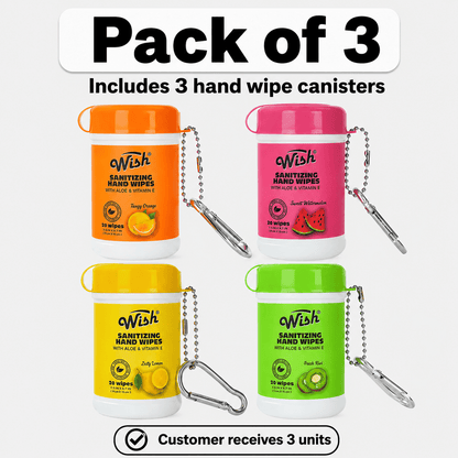 Disposable Hand Wipes Assorted Packs - Portable Travel Size Hand Cleaning Wipes for Everyday Use | Compact Scented Wipes for Purse, Bag, Office, Home & Outdoor | Available in 1, 2, 3, 4, 6 & 8 Packs