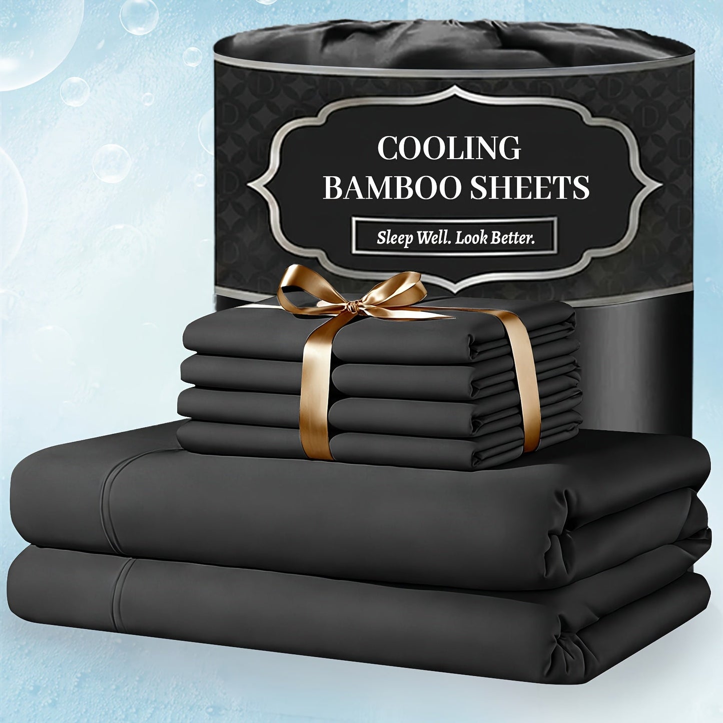 Bed Sheet Set 4-Piece Bamboo-Derived Fabric with Source-Listed Extra-Deep Pocket and Eighteen Colors