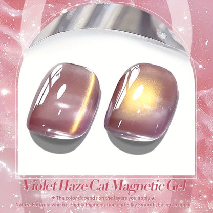 Gel Nail Polish – Cat Eye Magnetic Set BORN PRETTY Nude Golden Glitter 2 Colors Ultra Shine Semi-Permanent UV LED Soak Off Long Lasting…