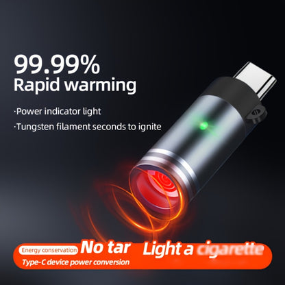 USB Type-C Electric Lighter – Aluminum Alloy Flameless Rechargeable Lighter, No Battery, Windproof – Ideal for Daily Use, Travel & Carry-On Airplane Safe