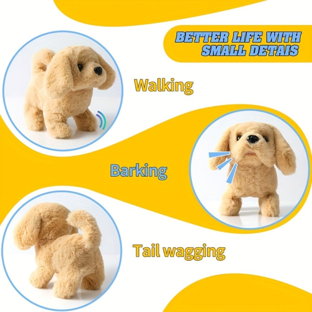 Electric Robot Dog Toy That Walks, Barks & Wags Tail – Realistic Cute Pet Toy for Kids, Birthday & Holiday Gift for Boys & Girls, Brown / White / Teddy