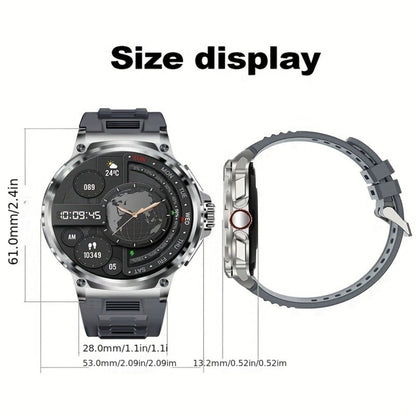 Smart Watch 1.85-Inch Round Display with 710mAh Battery, Wireless Calling and Silver or Black Band