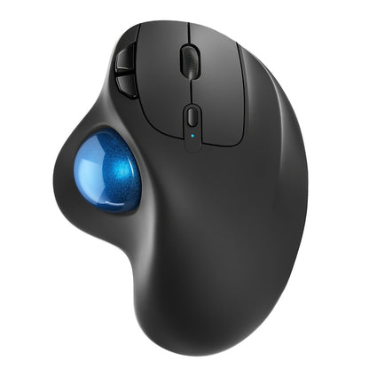 Wireless Trackball Mouse Rechargeable Ergonomic Thumb Control 3 Device Connection 2.4G USB Receiver Bluetooth 4 DPI Settings Precise Smooth Tracking Compatible with PC Laptop Mac Windows