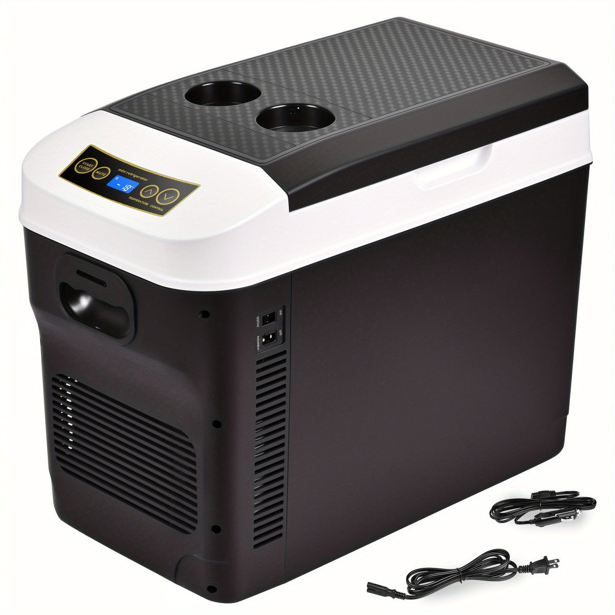 Portable Car Refrigerator Cooler & Warmer, 12V/24V DC & 120V AC Thermoelectric Fridge with Dual-Core Cooling