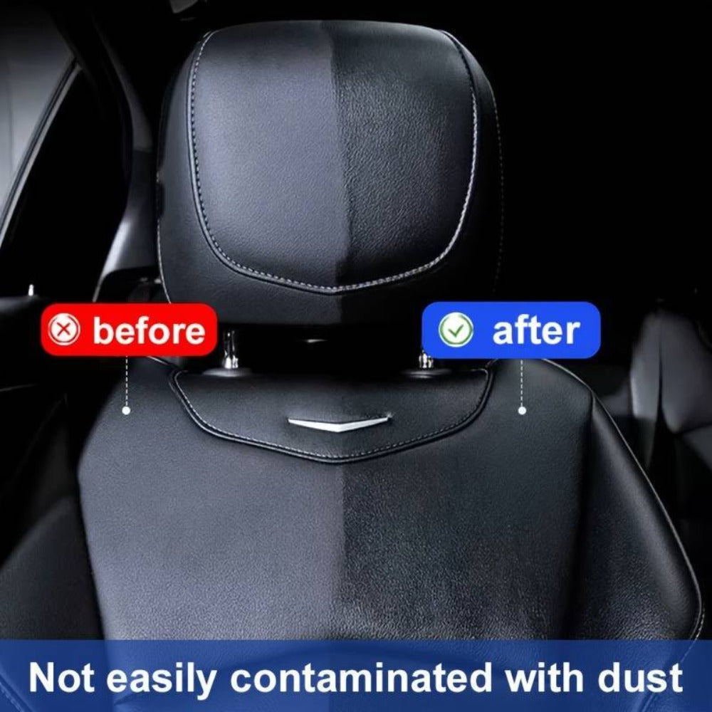 Car Plastic Restorer & Tire Protector Kit 3.38oz - Nano Coating Interior Shine, Yellowing Repair, Black Trim Renewal with Applicator Sponge