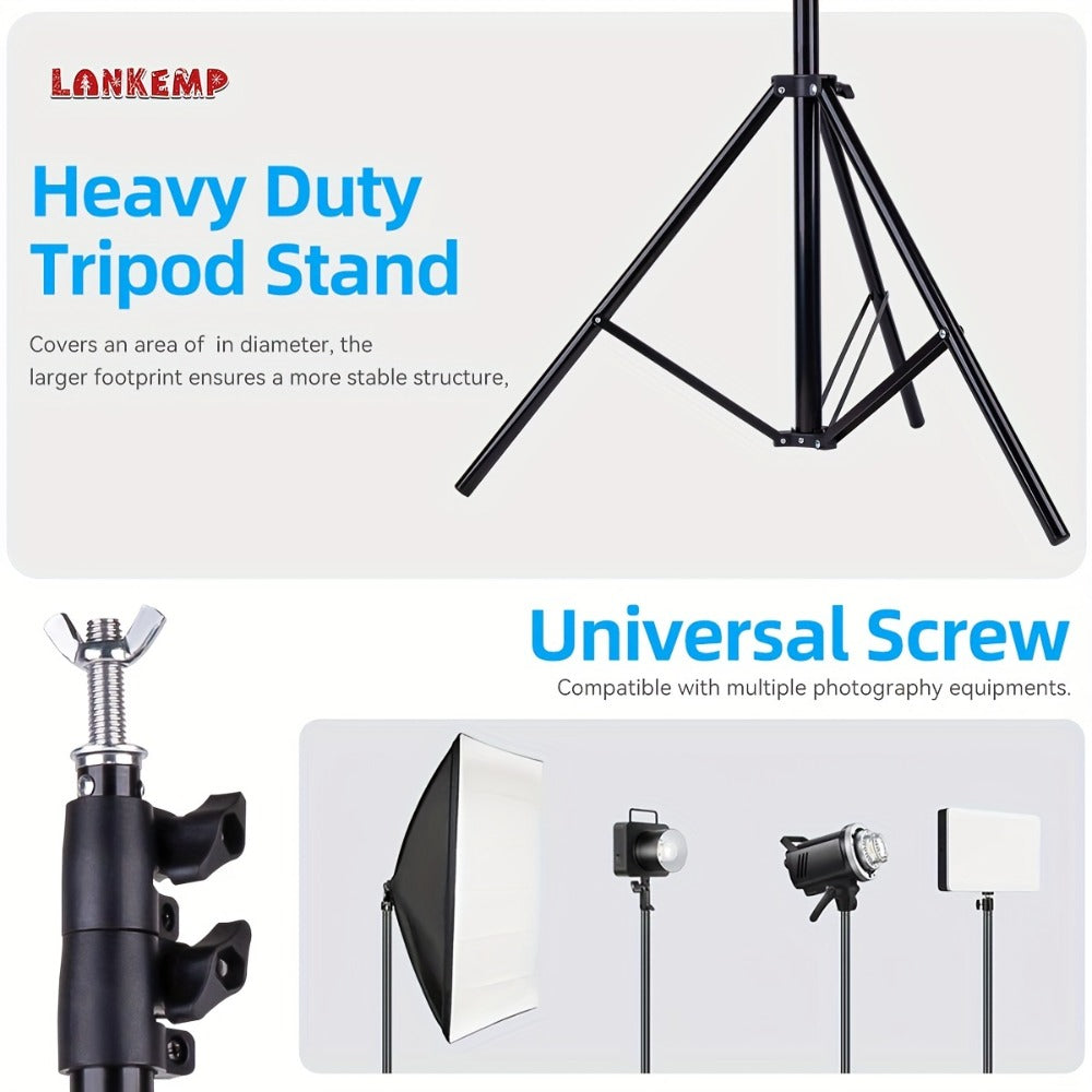 Telescoping Photography Backdrop Stand with LM-2020 and LM-2630c Size Options for 79 x 79 or 118 x 102-Inch Frames