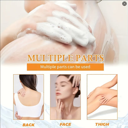 Turmeric and Kojic Acid Bar Soap, Four-Piece Orange Bar Set with Included White Foaming Mesh Net
