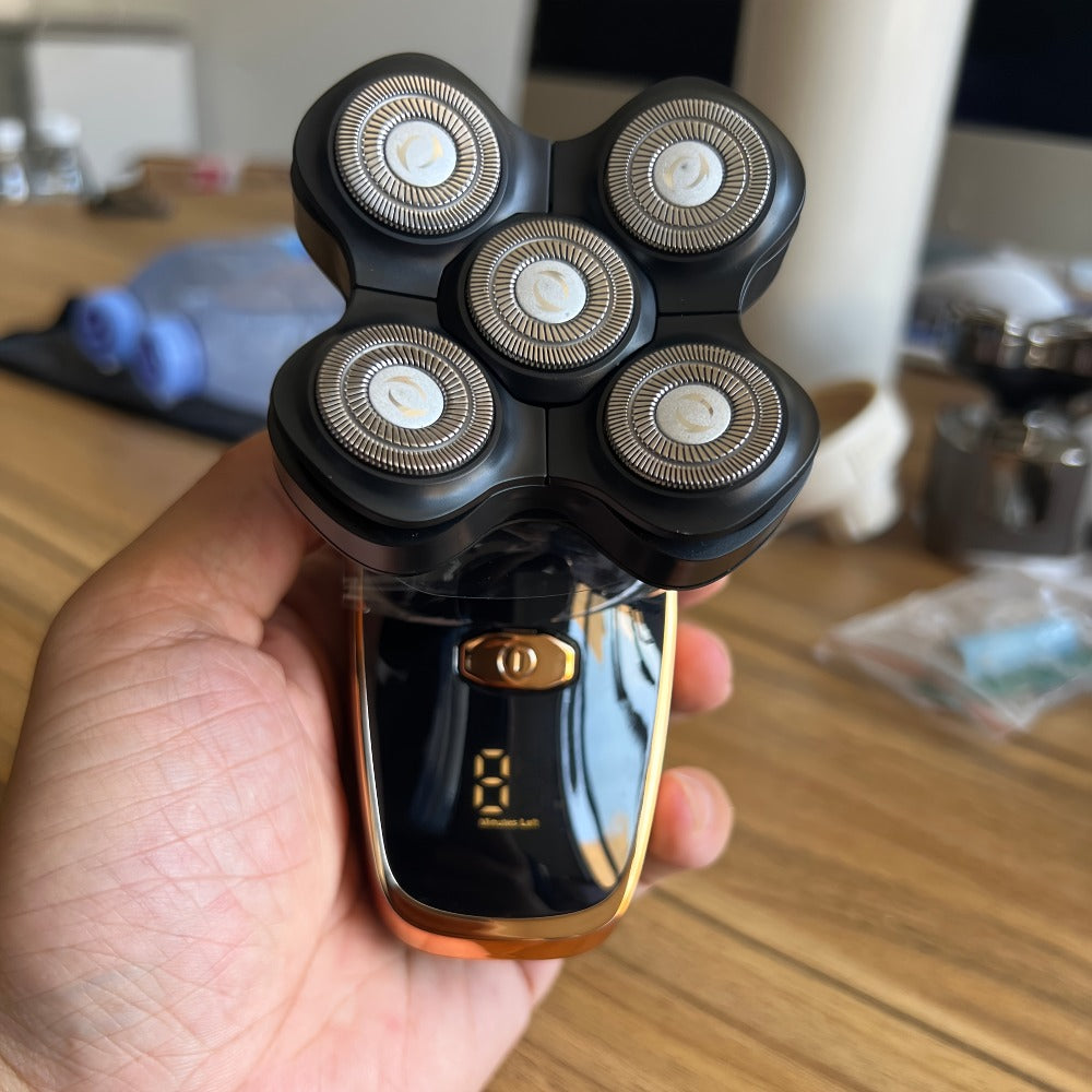 Palm-Size Multi-Rotary Electric Shaver with Display in 5D, 7D and Type A Checkout Styles Pictured