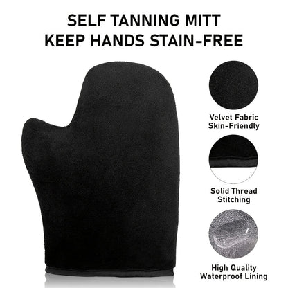 Sunless Tanning Mousse Kit 6-Piece Set with Mitt Applicator - Self Tanner Foam 1 Hour Fast Tan No Fake Smell Long Lasting Bronze Glow 3.38oz Gift Set