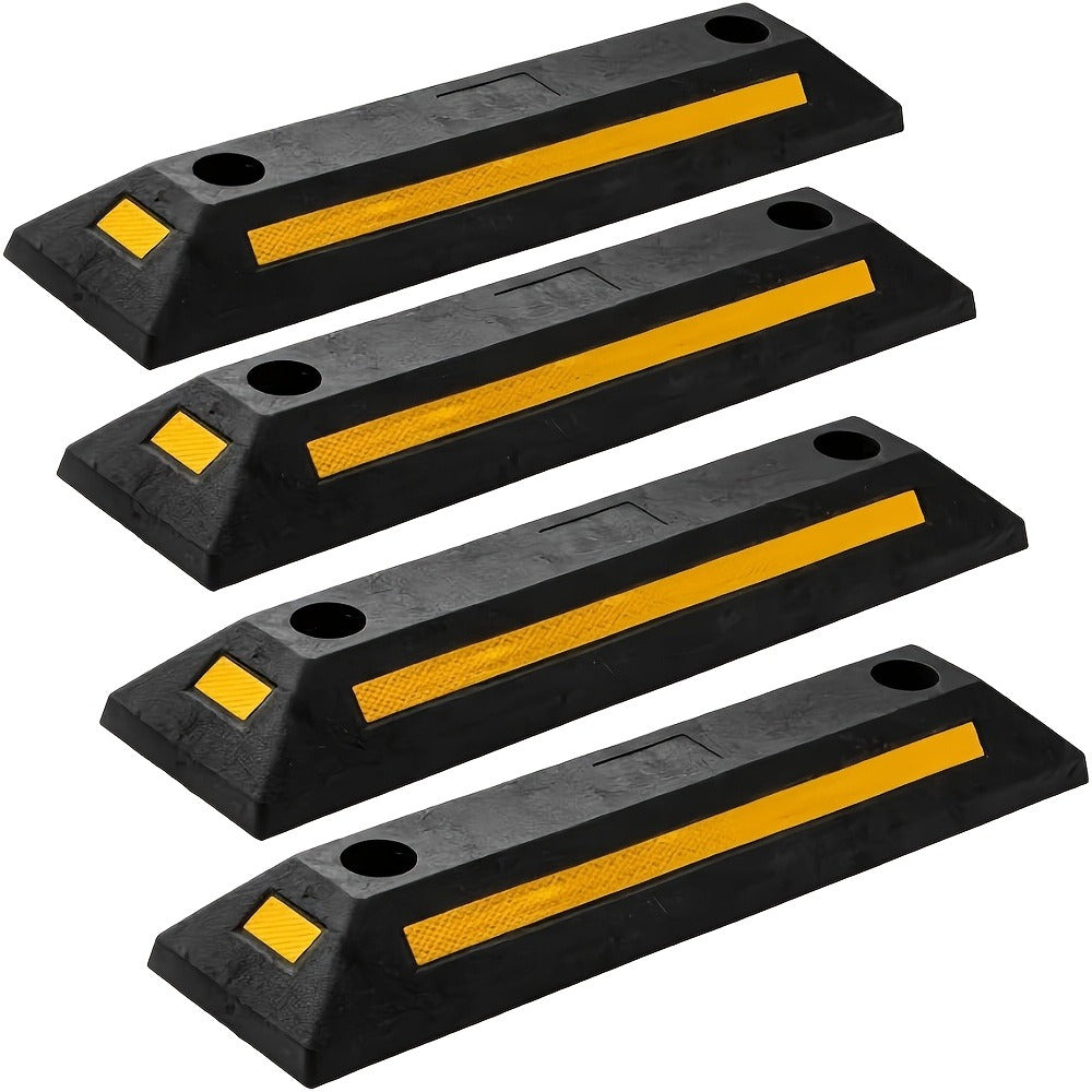 Garage Parking Curb Stop Rubber Wheel Stop 21 Inch Heavy Duty Car Tire Guide Railing for Garage Floor Wall Protector Vehicle Parking Aid 1pc 2pc 4pc Thickened Version Available