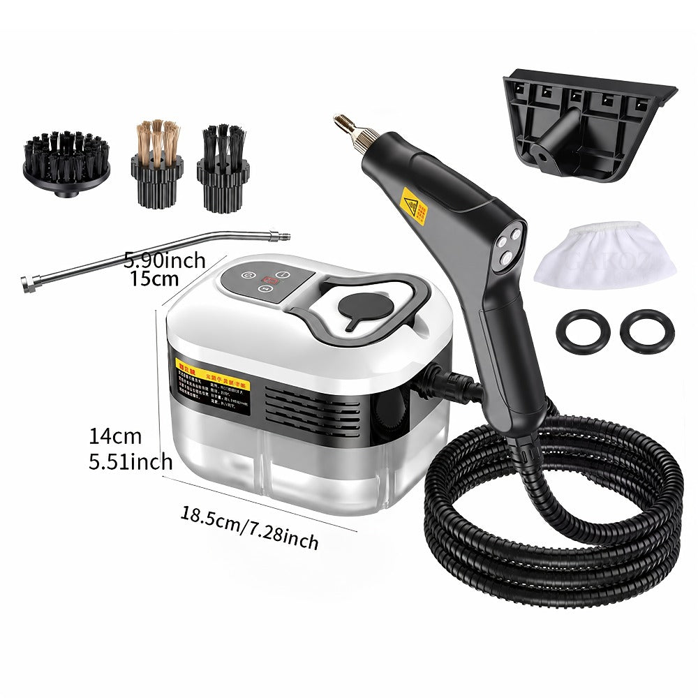 Steam Cleaner by GAKOZ, Canister Kit with Handheld Wand, Flexible Hose, Brush Heads and Glass Scraper Options