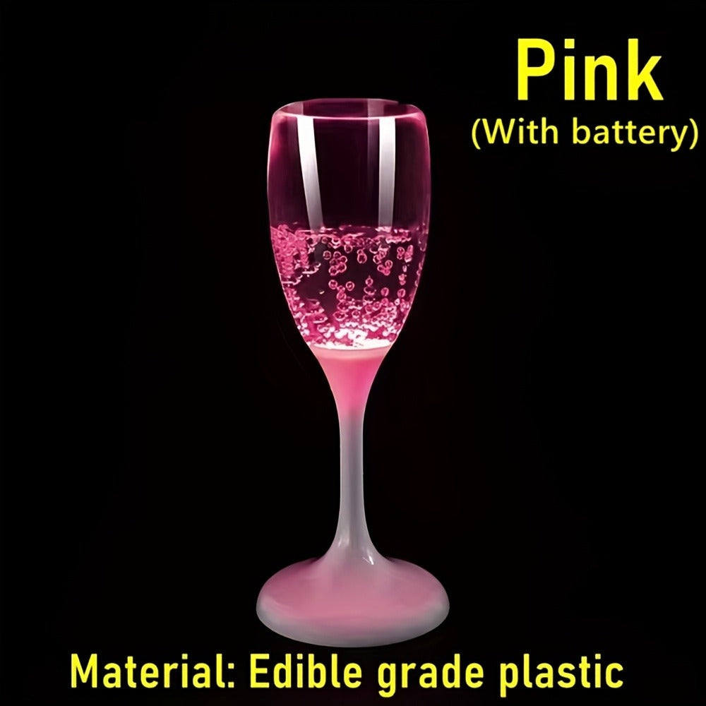Six-Piece LED Light-Up Drinkware Set with Two Style Options: Champagne Flutes or Cocktail Glasses