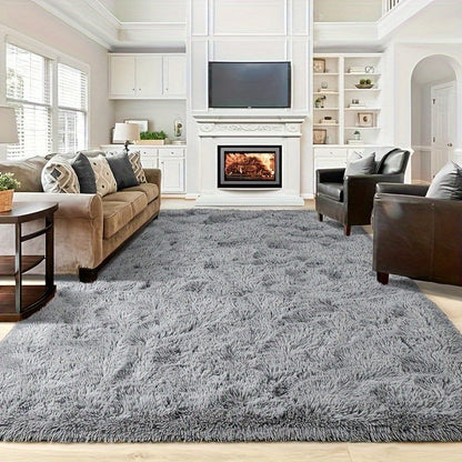 Gradient and Solid-Color Plush Shag Area Rug in 4 x 6, 5 x 8 or 6 x 9-Foot Checkout Options