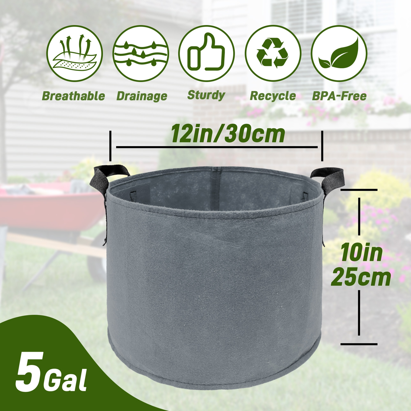 5/7/10/15 Gallon Plant Grow Bags, 7Pack Colourful Fabric Planters Plant Pots Garden Bags To Grow Vegetables With Reinforced Handles, Aeration Growing Bags For Flower Fruit