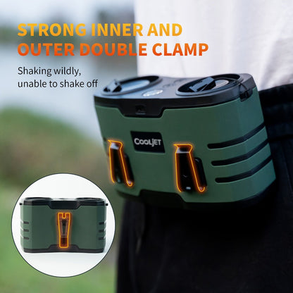 Wearable Waist Fan with 20000mAh Battery, Dual Vents, 10 Settings, Display and Two Color Options