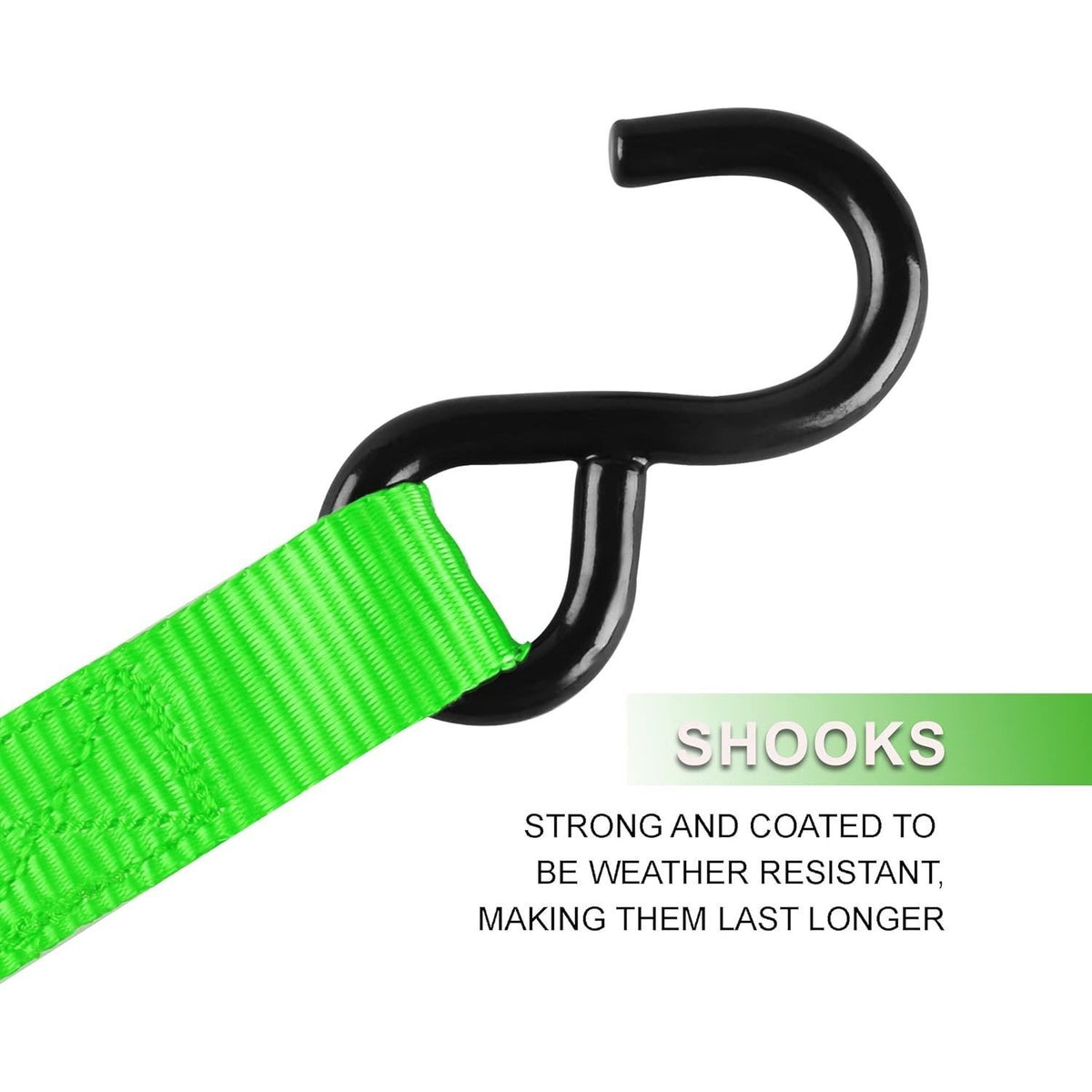 Ratchet Tie Down Straps 4-Pack 15FT 1,500 lb Break Strength Heavy Duty with Soft Loops & Storage Bag – High-Visibility Webbing for Motorcycle ATV Kayak Truck Bed Trailer Roof Rack