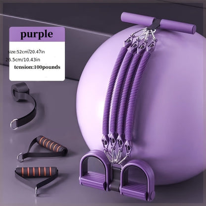 Foot-Pedal Resistance Band Puller in Black or Purple with 50, 75 or 100-Pound Checkout Labels