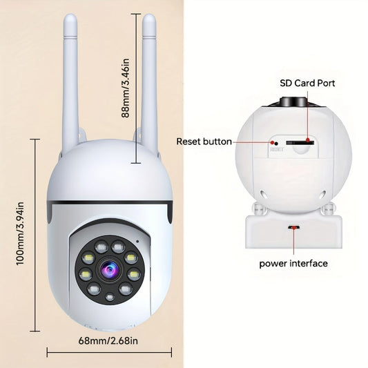 2-Pack Indoor Security Camera 2K QHD, Dual-Band 2.4/5GHz WiFi, 355° Pan PTZ, AI Motion Tracking, Full-Color Night Vision, Two-Way Audio, SD & Cloud Storage – Baby Monitor Pet Cam Home Surveillance