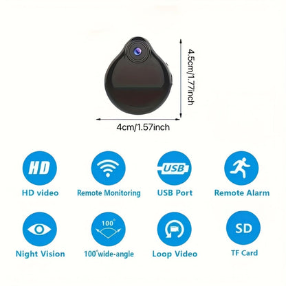 Mini Spy Body Camera WiFi Wearable Micro Hidden Cam, Motion Detection, Video & Voice Recorder, Built-In Battery – Portable Covert Nanny Surveillance Webcam for Home Security Travel Personal Safety