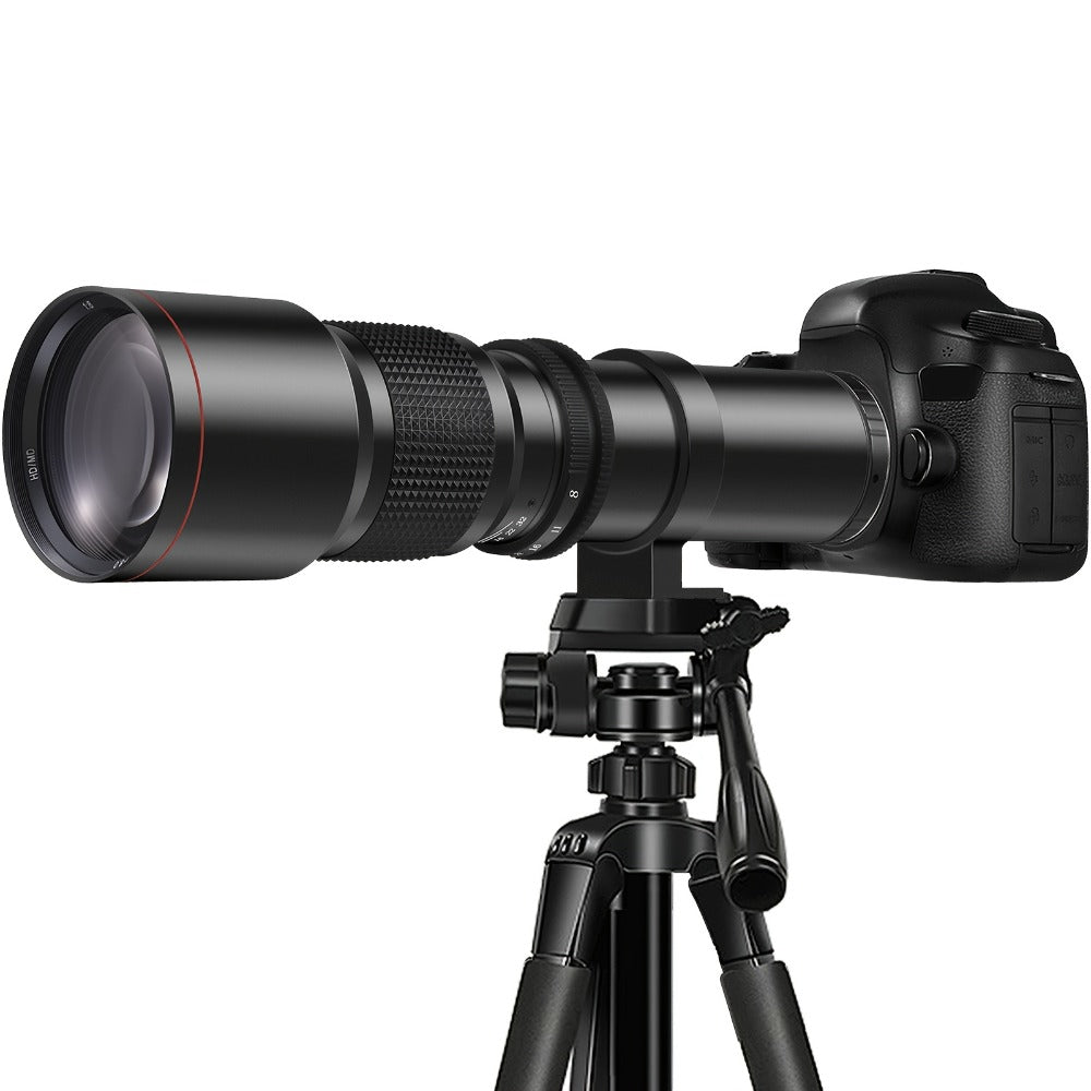 500mm F/8 Manual-Focus Telephoto Lens with T-Mount Adapters in Four Canon EF or Nikon F Options
