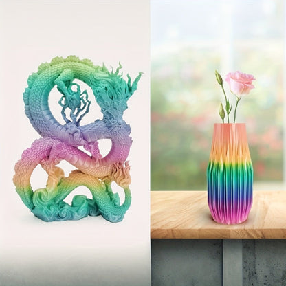 Gryddle PLA Rainbow Filament 1.75mm 0.55LB Color Shift Multicolor Gradient Matte Jelly Crystal Finish Single Extruder FDM Compatible DIY Art Cosplay Gift