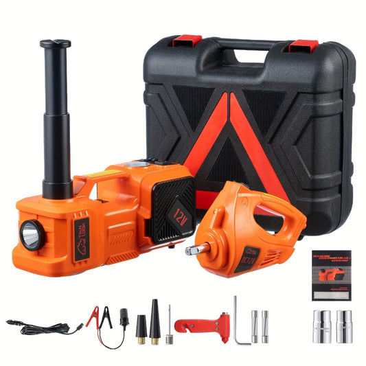 5 Ton Electric Hydraulic Car Jack with Built-in Air Pump – Portable Car Lift for SUV MPV Truck, Tire Replacement & Emergency Roadside Use, Optional Electric Impact Wrench