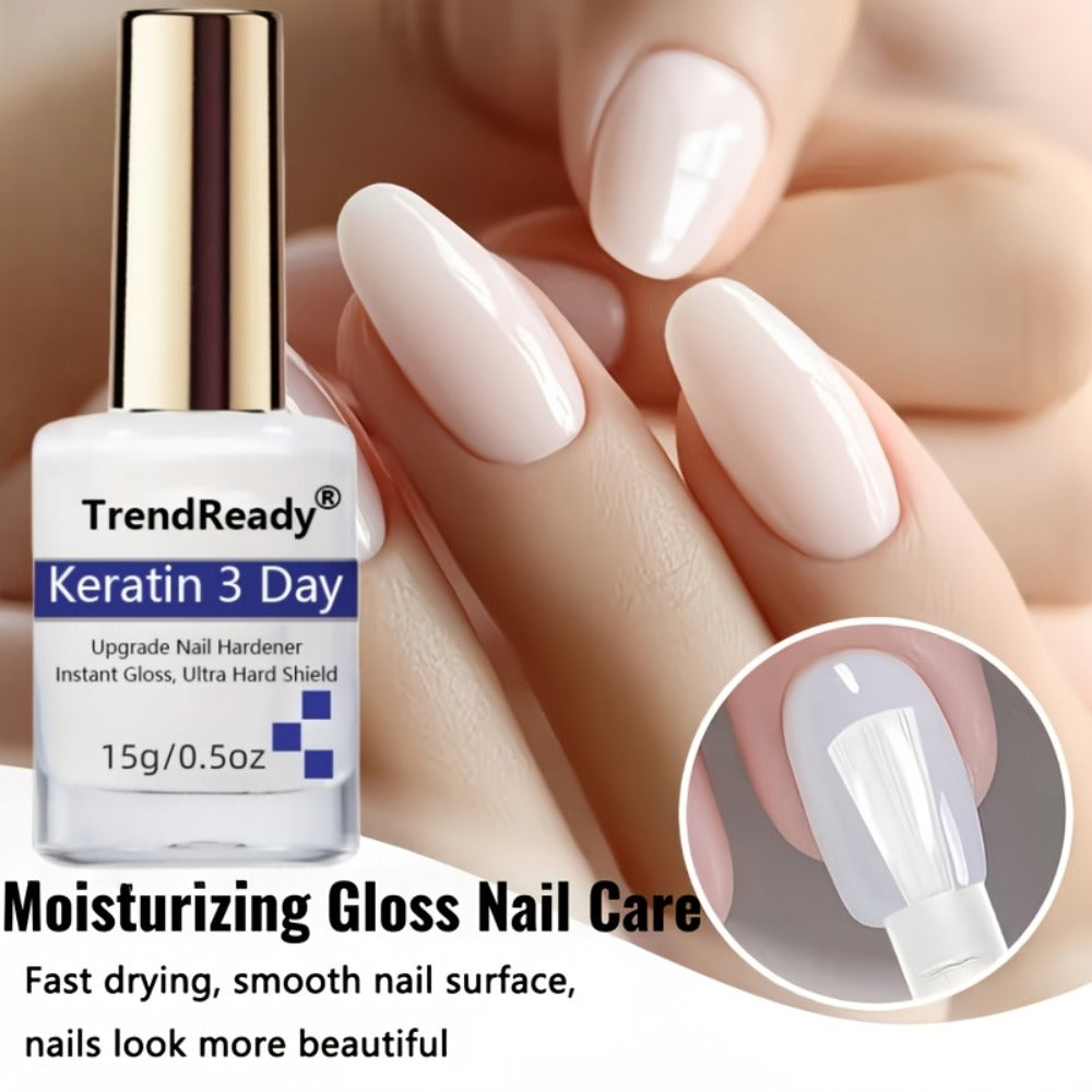 Nail Hardener for Weak Brittle Splitting Nails 2 Pack - Fast Drying White Nail Strengthener with Vitamin E