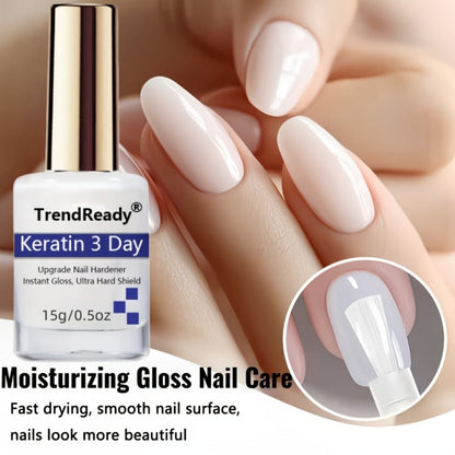 Nail Hardener for Weak Brittle Splitting Nails 2 Pack - Fast Drying White Nail Strengthener with Vitamin E