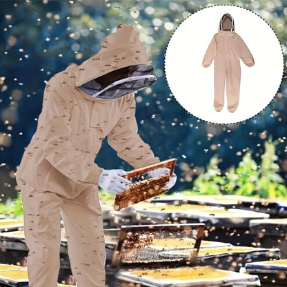 Full Body Bee Suit 3-Layer Breathable Veil Hood Gloves Filter Screen