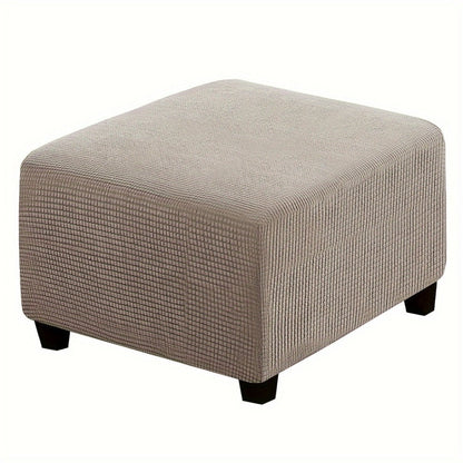 Square Ottoman Cover with Elastic Band in Six Color Labels and L or XL Size Options for Home and Office Footstools