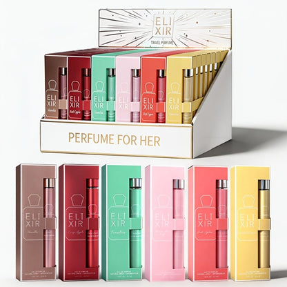 Women's Perfume Gift Set with Six Eau de Parfum Travel Sprays, 1.18 oz Each in Two Assortments