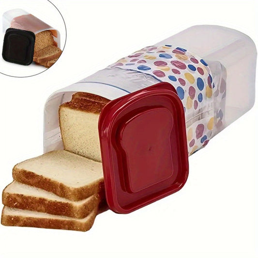 Food Storage Containers Rectangular Bread Keeper with Flip-Top Lid in Red or Black for Kitchen and Camping