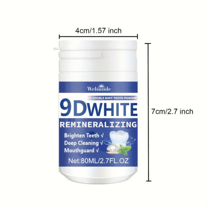 Hydroxyapatite Tooth Powder 2-Pack Remineralizing Fluoride-Free Deep Cleaning Whitening Mint Toothpowder for