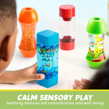 Four-Piece Visual Flow Tube Set with Glitter, Fish, Flake and Volcano Motion Designs in Four Shapes