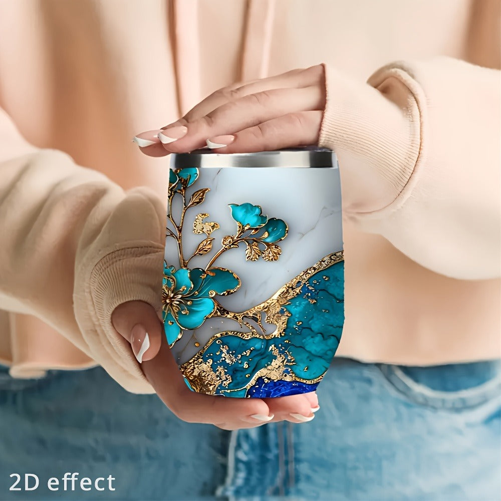 Insulated Stainless Steel Travel Mug with Leak-Proof Lid, Double-Walled Vacuum Tumbler Reusable Coffee Cup for Hot & Cold Drinks, Unique Design Travel Cup for Outdoor School Office Gift