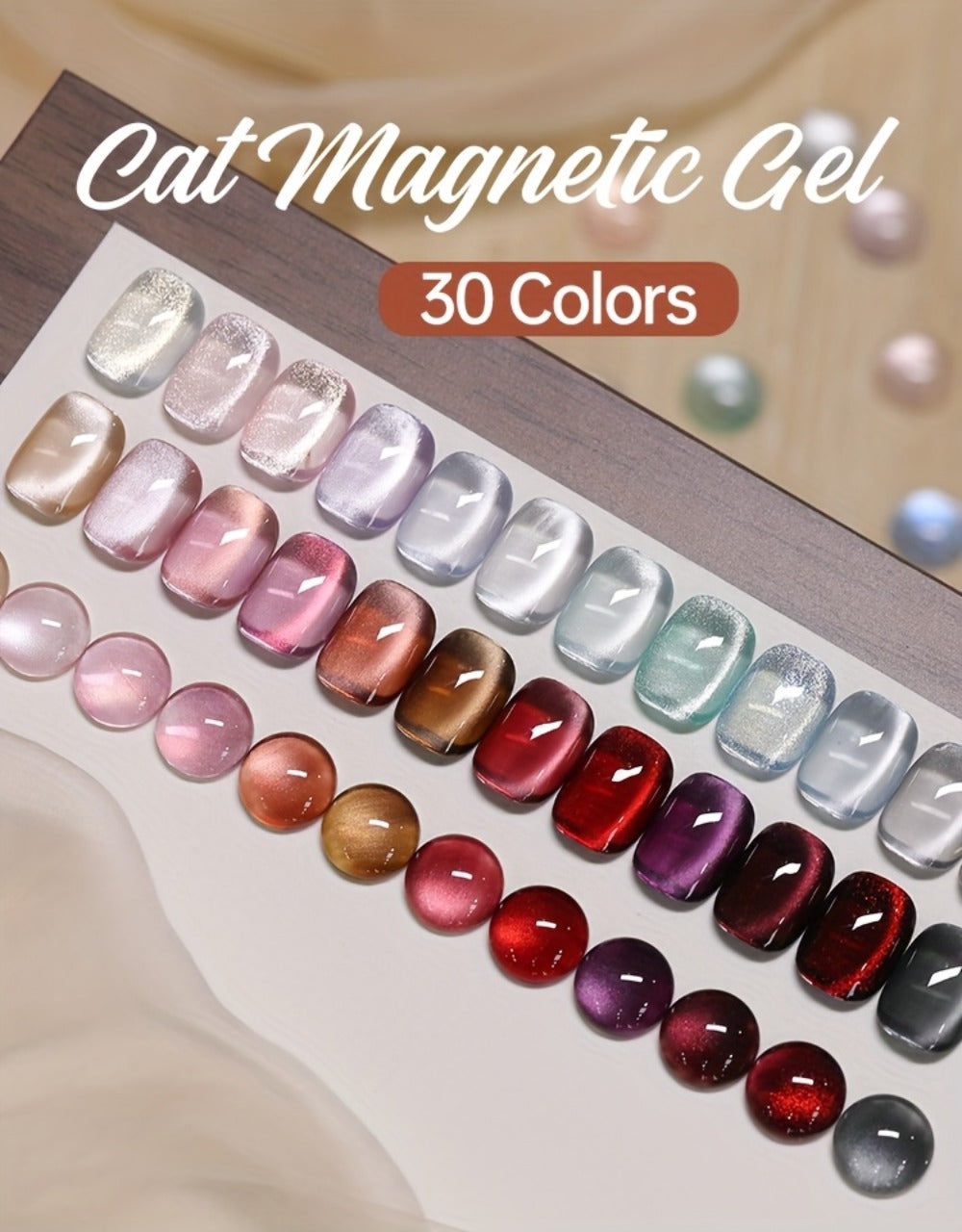15ml CA14 Cat Eye Gel Polish in Plum Bordeaux with Magnetic Color Effect and UV/LED Lamp Curing Label