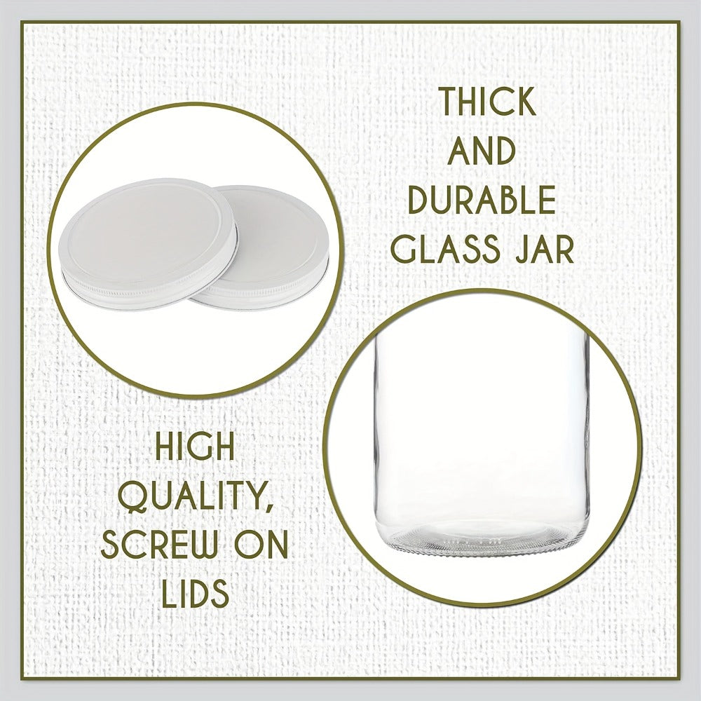 Two-Pack One Gallon Wide-Mouth Glass Storage Jar Set with Flip-Top Lids for Pantry and Pickling